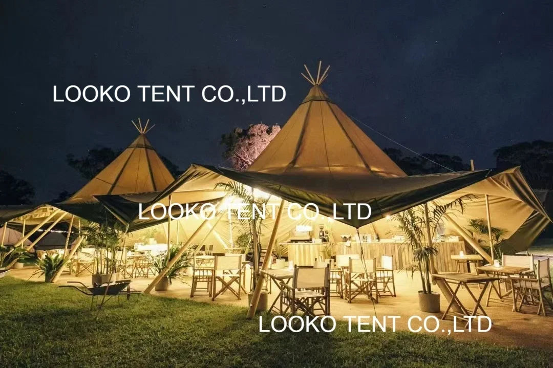 Luxury Pyramids PVC Teepee Tent Outdoor Camping Tipi Tent For Event Party