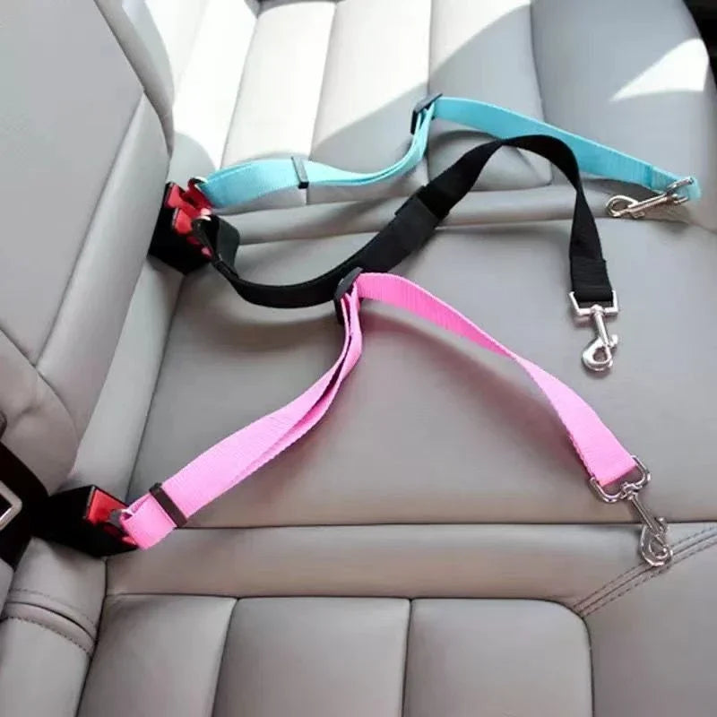 Adjustable Cat and Dog Car Seat Belt Pet Seat Vehicle Harness Lead Clip Safety Lever Traction Dog Collars Accessoires