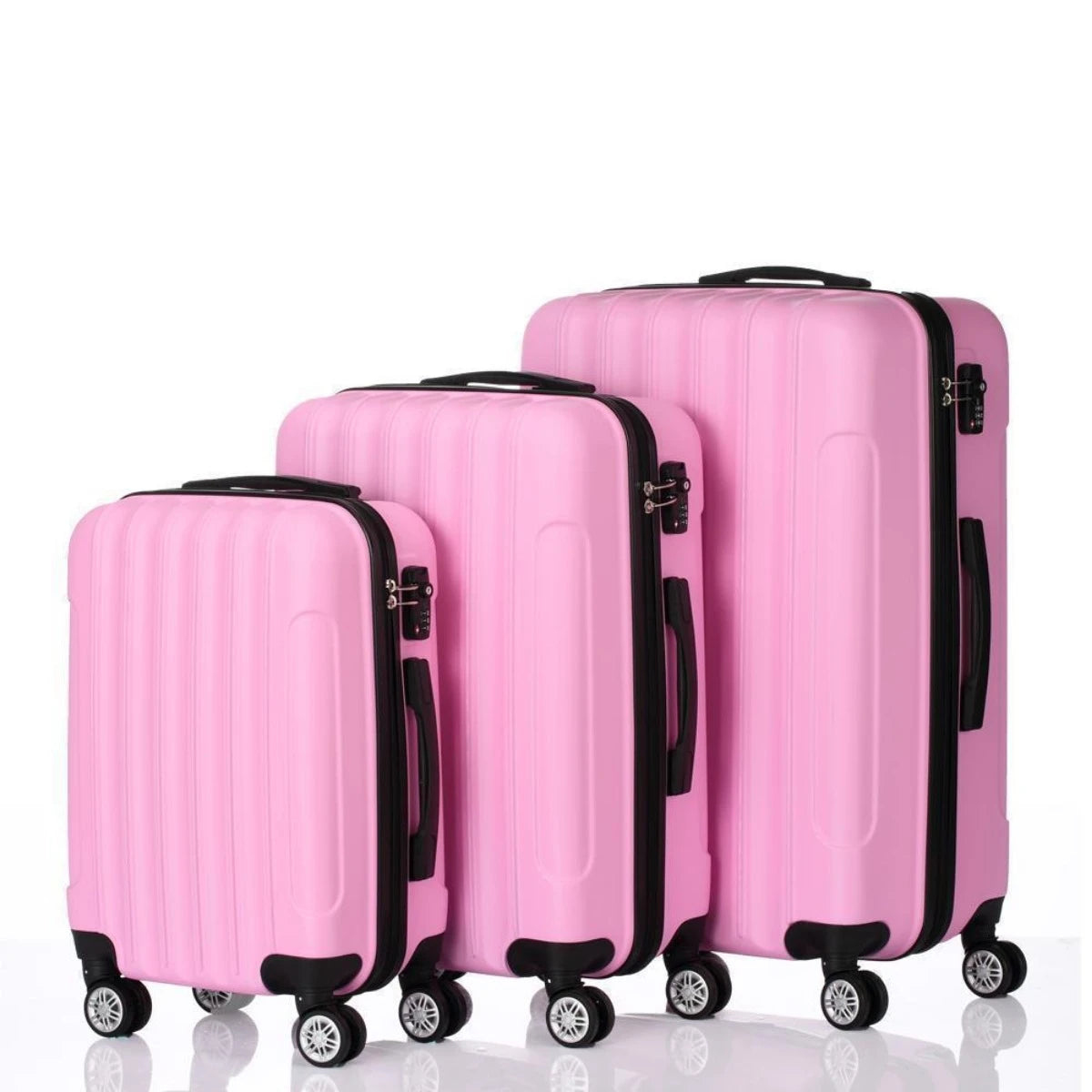 3pcs Luggage Set Travel Trolley Hard Shell Suitcase Wheels TSA Lock 20" 24" 28"