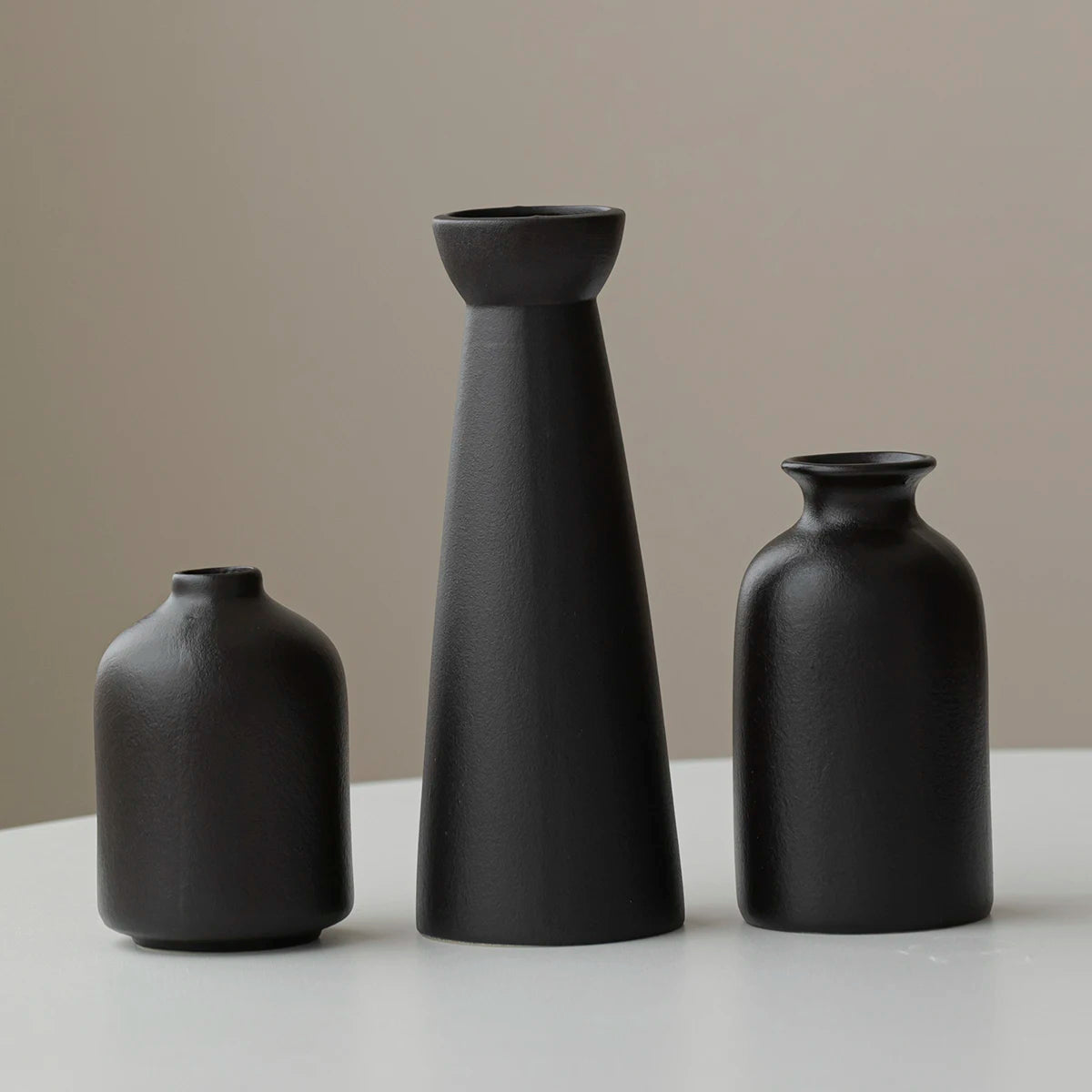 Ceramic vase Set-3 Small Flower vases for Decor,Modern Boho Farmhouse Home Decor,Decorative vase for Pampas Grass&Dried