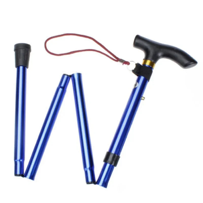 Hiking Camping Mountaineering Poles Walking Stick Telescopic Baton Trekking Poles Folding Cane Crutches Pole Unisex