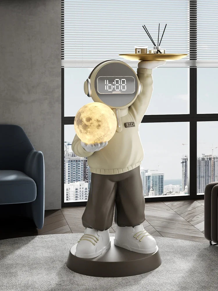 Home Decor Creative Astronaut Statues Large Floor Ornaments Nordic Style Art Luminous Lamp Astronaut Sculpture Housewarming Gift