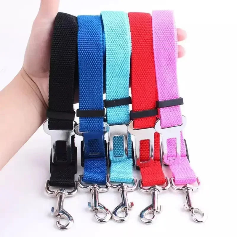 Adjustable Cat and Dog Car Seat Belt Pet Seat Vehicle Harness Lead Clip Safety Lever Traction Dog Collars Accessoires