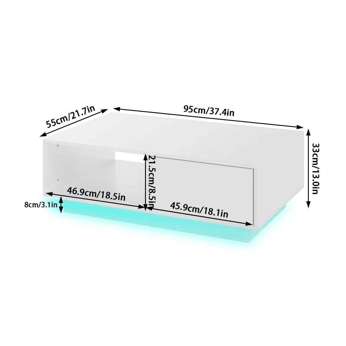Stylish LED Coffee Table for Family Leisure