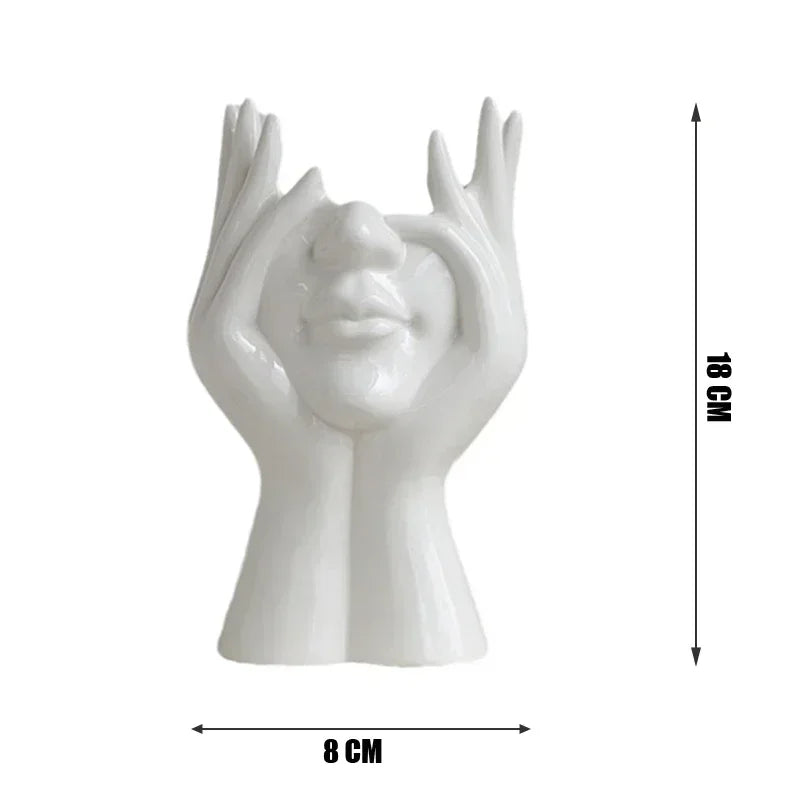 Nordic Vase Circular Hollow Ceramic Flower Vase for Home Living Room Decoration Accessories Interior Office Desktop Decor Gift