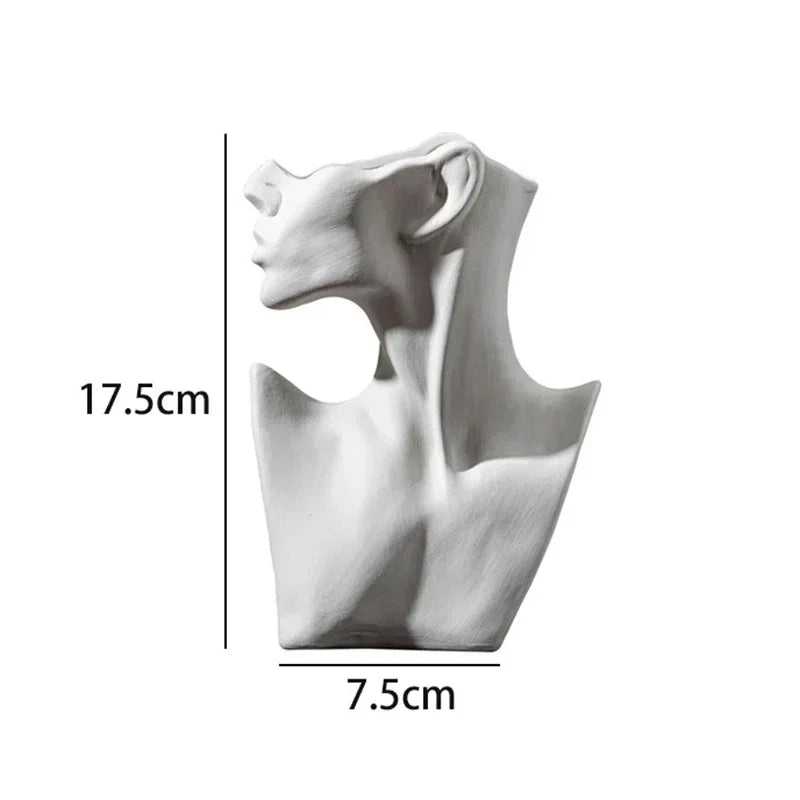 Nordic Vase Circular Hollow Ceramic Flower Vase for Home Living Room Decoration Accessories Interior Office Desktop Decor Gift