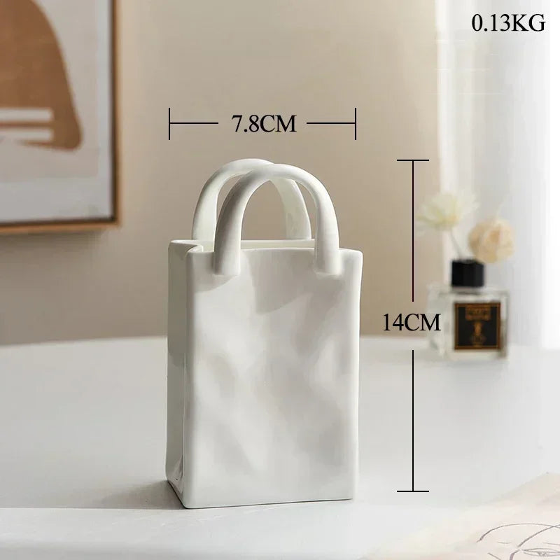 Nordic Vase Circular Hollow Ceramic Flower Vase for Home Living Room Decoration Accessories Interior Office Desktop Decor Gift