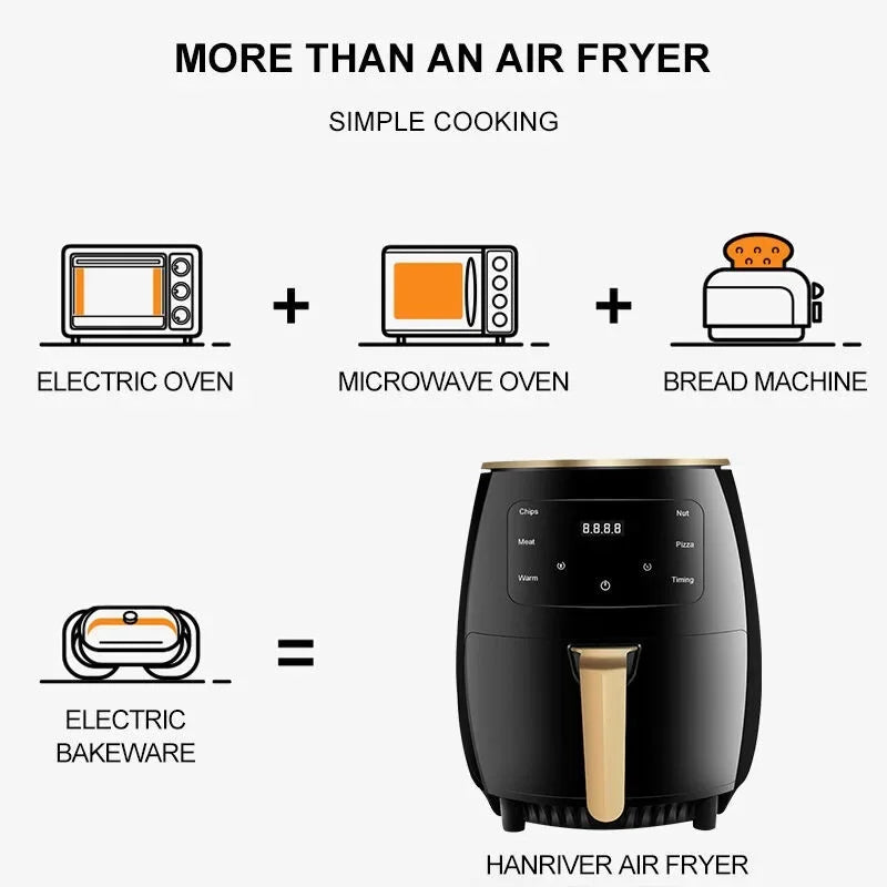 wholesale Digital Touch hot air fryer cooker roast microwave multifunction smart electric air flyer oven With Timer