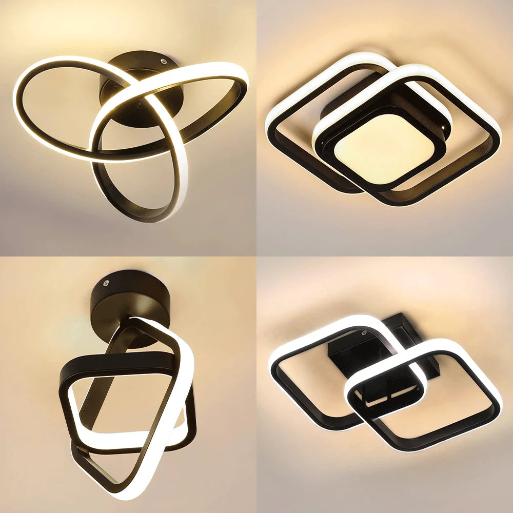 Modern LED Ceiling Light 2 Rings Creative Design Small Aisle Ceiling Lamp Indoor Lighting Fixtures Hallway Balcony Office Lustre