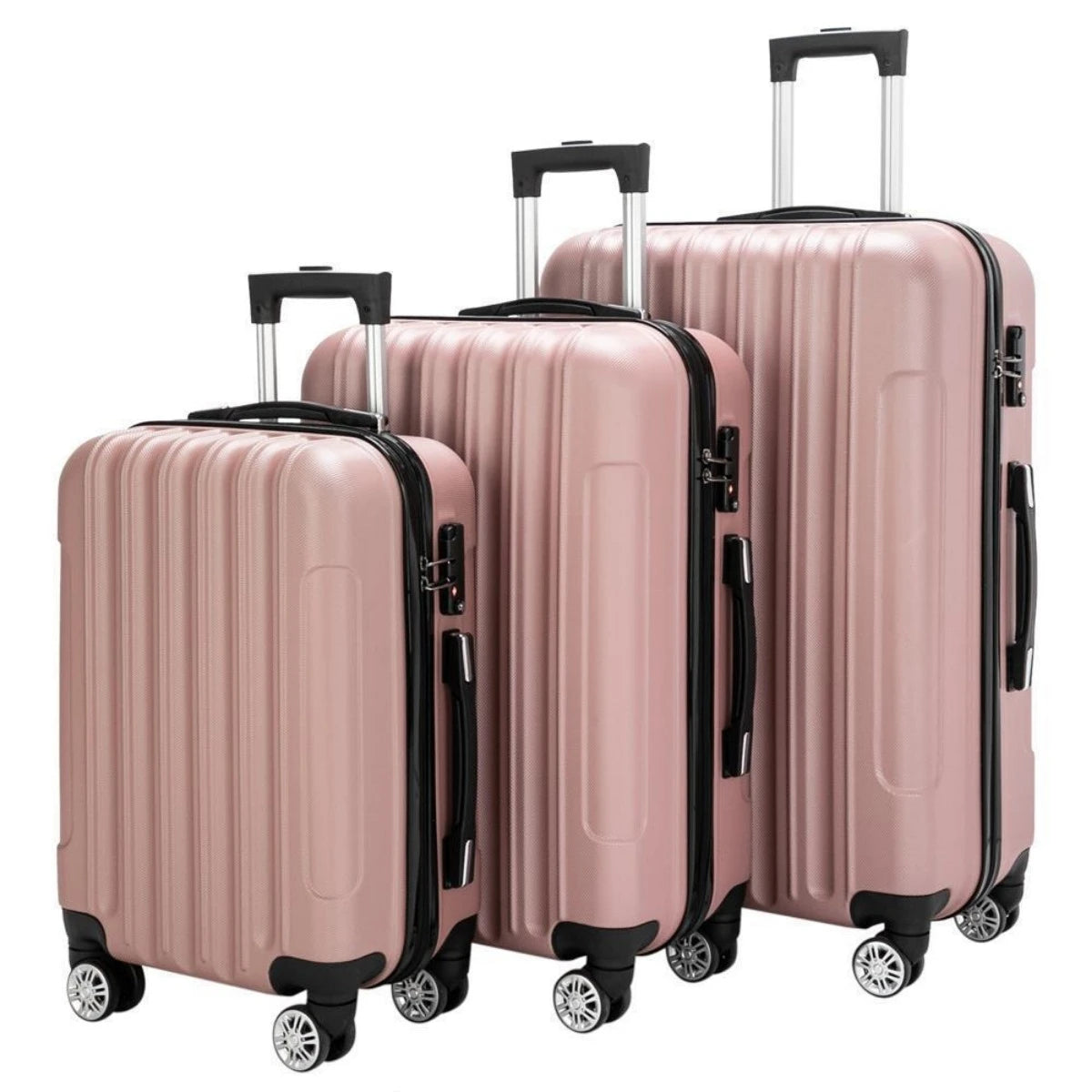 3pcs Luggage Set Travel Trolley Hard Shell Suitcase Wheels TSA Lock 20" 24" 28"