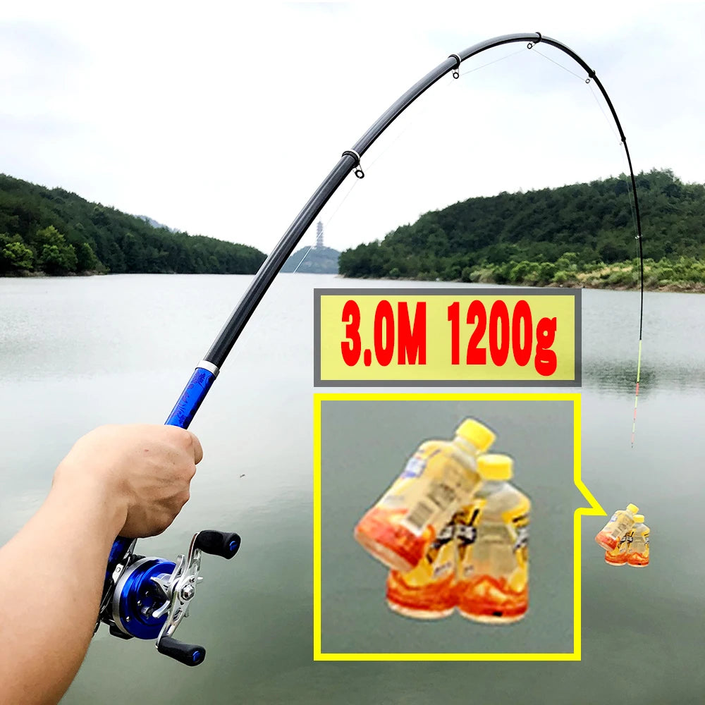 Carbon Fiber 1.5m 1.8m 2.1m 2.4m 2.7m 3m Spinning Fishing Rod Telescopic Rock Rods Surfcasting Pole Professional Fishing Tackle