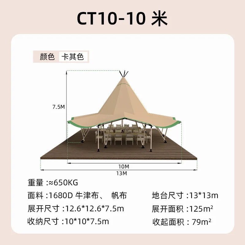 Luxury Pyramids PVC Teepee Tent Outdoor Camping Tipi Tent For Event Party