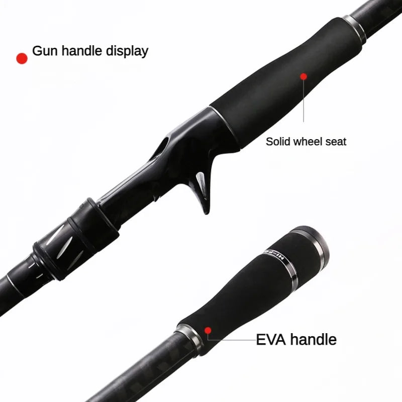Histar-Lure Rod Set Sea Fishing Spinning Casting Three Section Long Range Carbon Ultra Light Ultra Hard Metal Wheel Seat