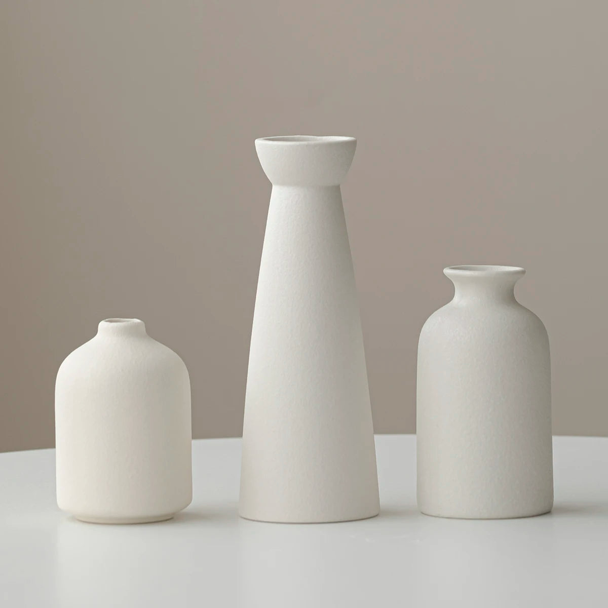 Ceramic vase Set-3 Small Flower vases for Decor,Modern Boho Farmhouse Home Decor,Decorative vase for Pampas Grass&Dried