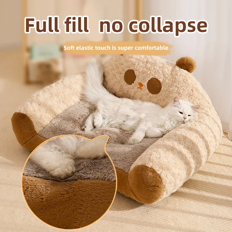 HOOPET Modern Plush Pet Kennel Sofa,Thick Plush Dog Kennel,Cat Kennel,Comfortable Warm Pet Sleeping Bed,Luxury Pet Home