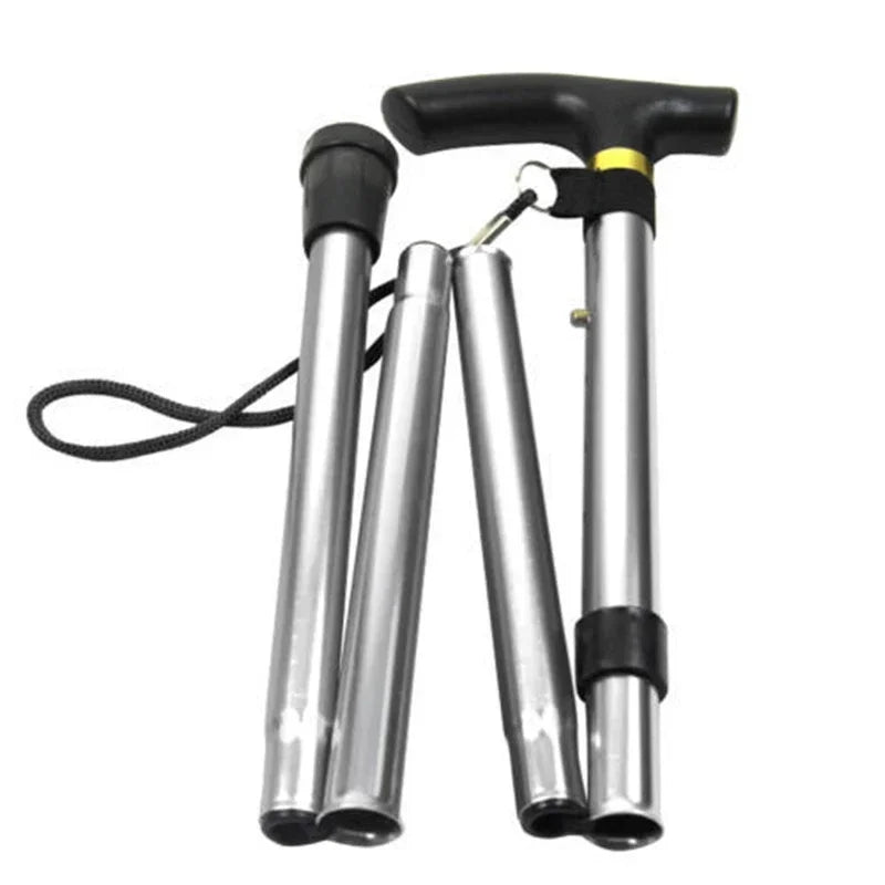 Hiking Camping Mountaineering Poles Walking Stick Telescopic Baton Trekking Poles Folding Cane Crutches Pole Unisex