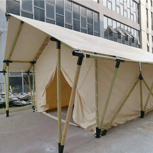 Luxury African Winter Frame Waterproof Canvas Cotton Glamping Tents With Bathroom