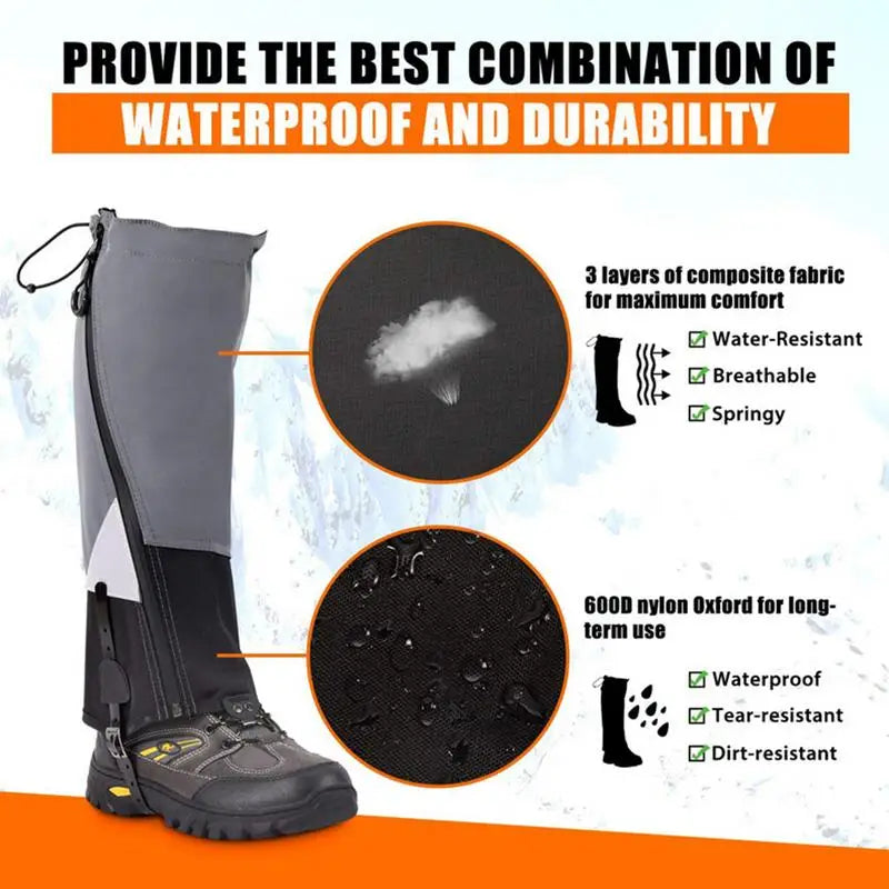 Outdoor Travel Leg Warmers Hiking Leg Gaiter Waterproof Legging Shoes Hunt Climbing Camping Winter Tourist Snow Foot Cover