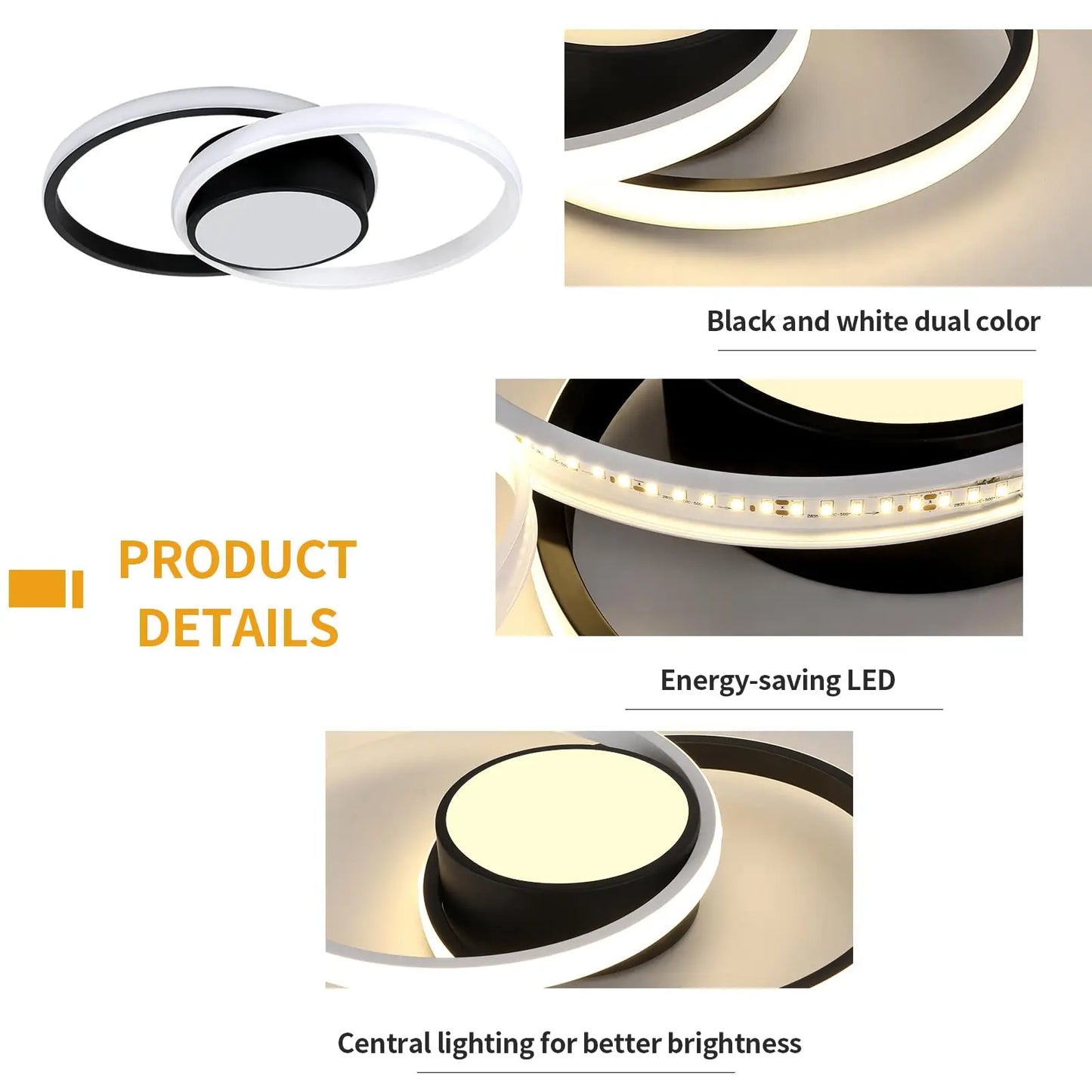 Modern Ceiling Light, 39W LED Flush Mount Ceiling Light Fixture, 15.7" 3000K Round Close to Ceiling Lighting for Bedroom Hallway