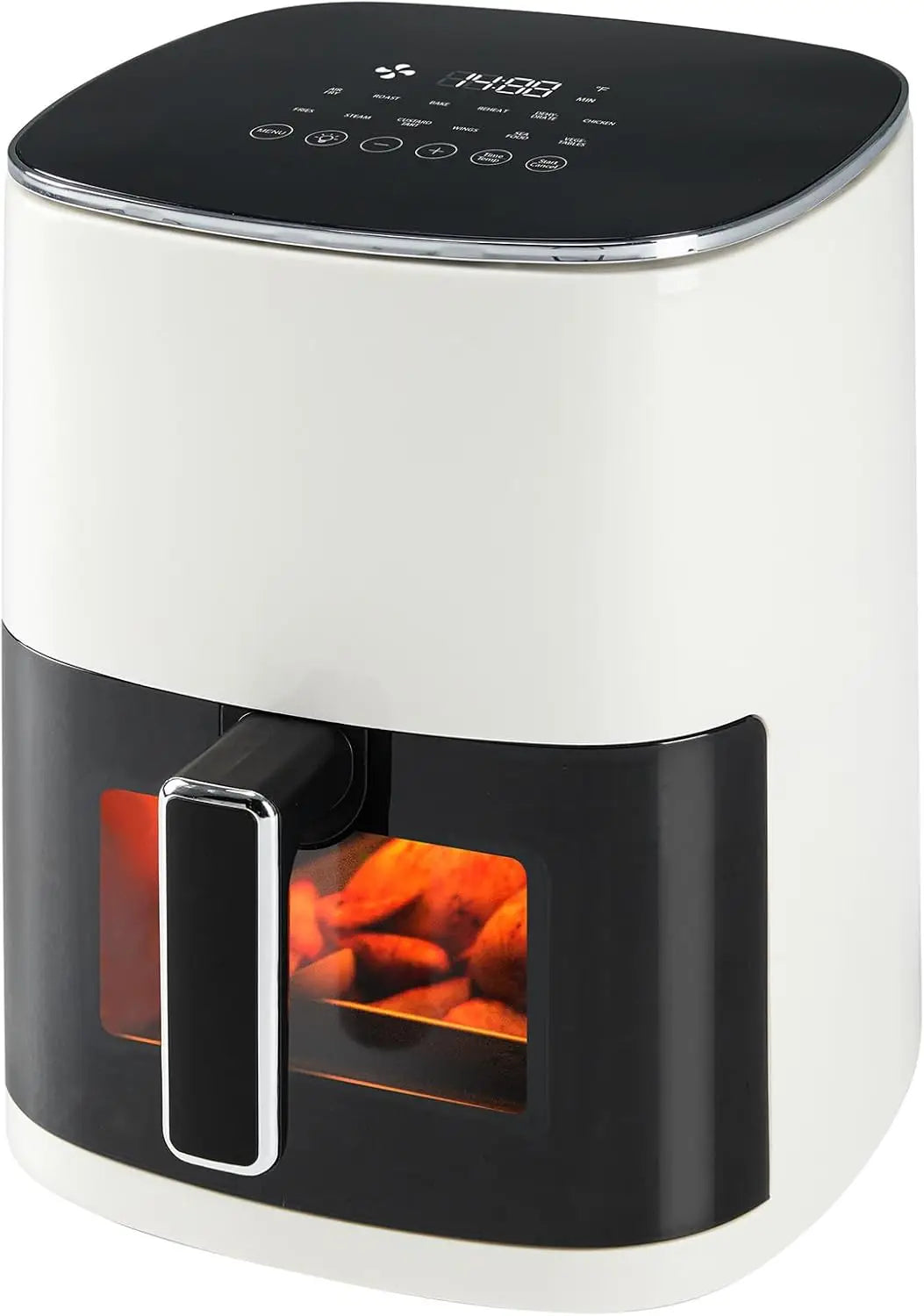 Air Fryer 6 Quart Capacity with Window Square Air Fryer 12-in-1 Air Fry, Roast, Reheat, Dehydrate, Bake, Steam with 400F