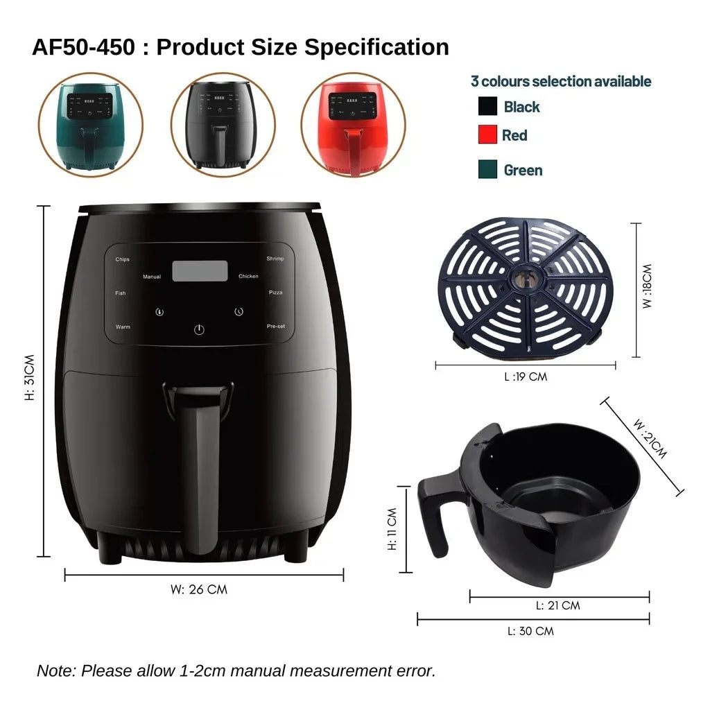 wholesale Digital Touch hot air fryer cooker roast microwave multifunction smart electric air flyer oven With Timer