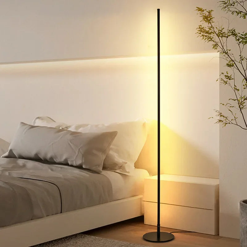 Standing Floor Lamp for Home Bedroom Living Room Lighting Modern Simple Nordic Style Black Iron Contemporary Aluminum Alloy