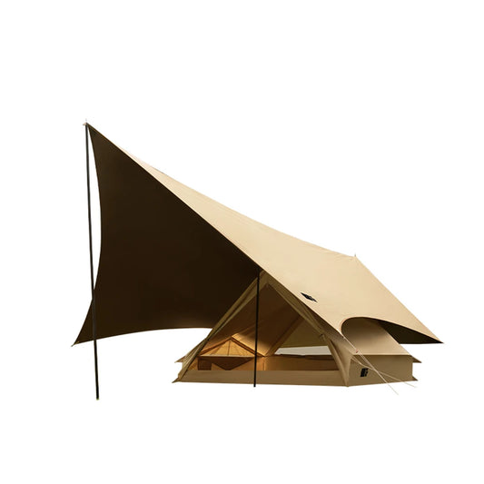 Aluminum pole outdoor luxury camping portable large tent 5-6 people waterproof double layer thickened tent campsite