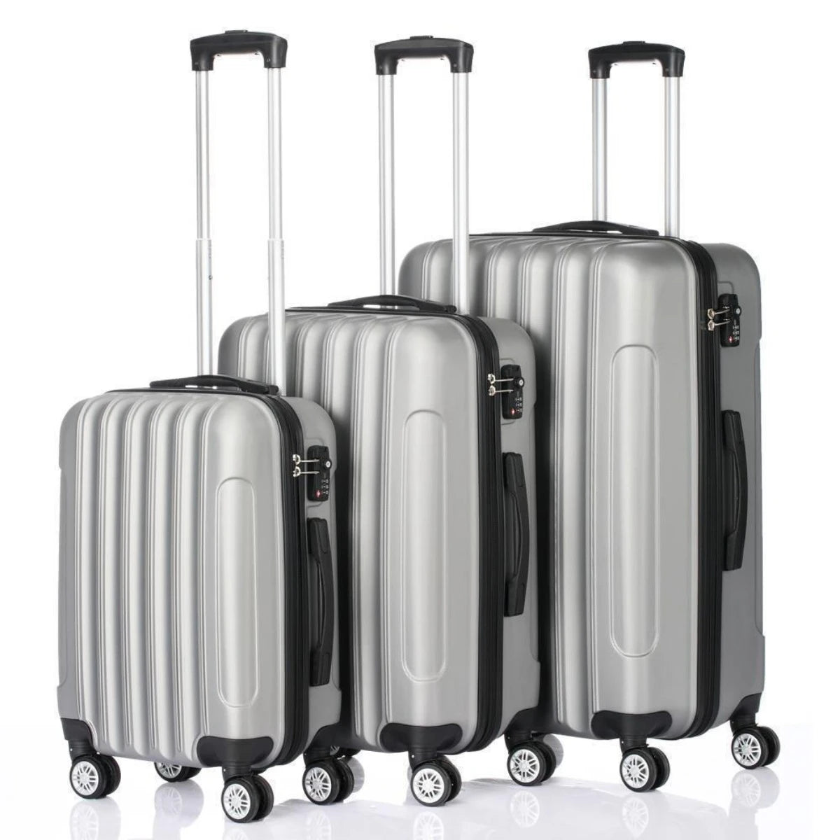 3pcs Luggage Set Travel Trolley Hard Shell Suitcase Wheels TSA Lock 20" 24" 28"