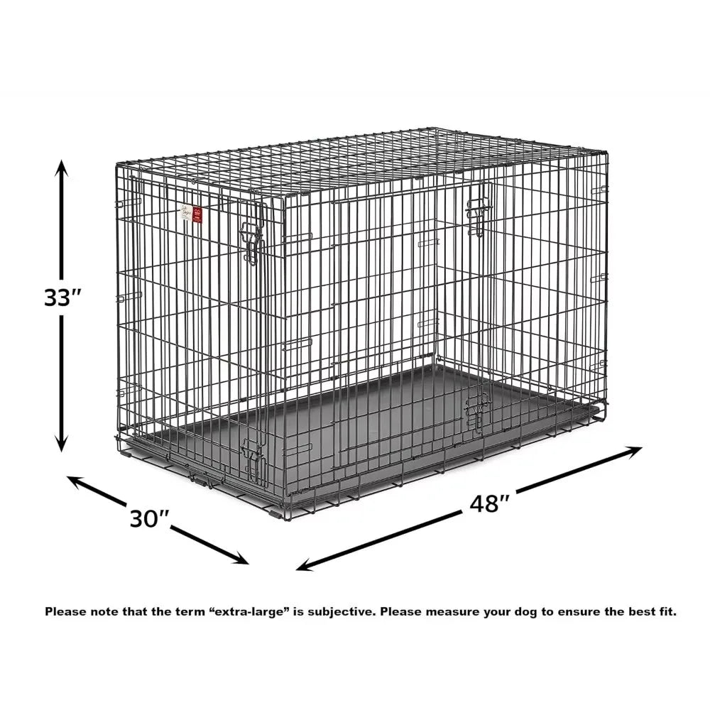 Kerr dog cage, Midwest LiveStallis double door folding metal dog cage, floor protection feet, leak-proof dog pot