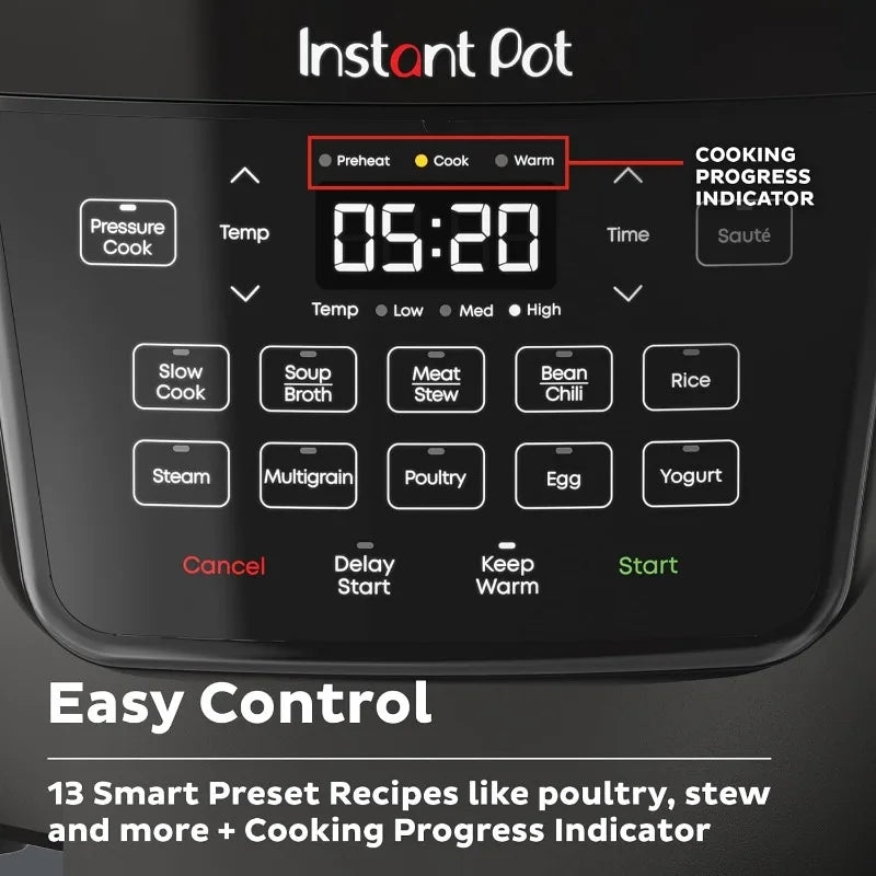 Instant Pot RIO Wide Base, 7.5 Quarts,Large Searing Base,WhisperQuiet Steam Release,7-in-1 Electric Multi-Cooker,Pressure Cooker