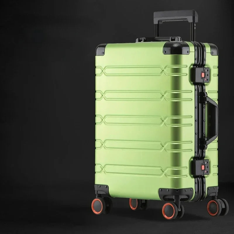 All Aluminum-magnesium Alloy Travel Suitcase Men's Business Rolling Luggage on Wheels Trolley Luggage Carry-Ons Cabin Suitcase