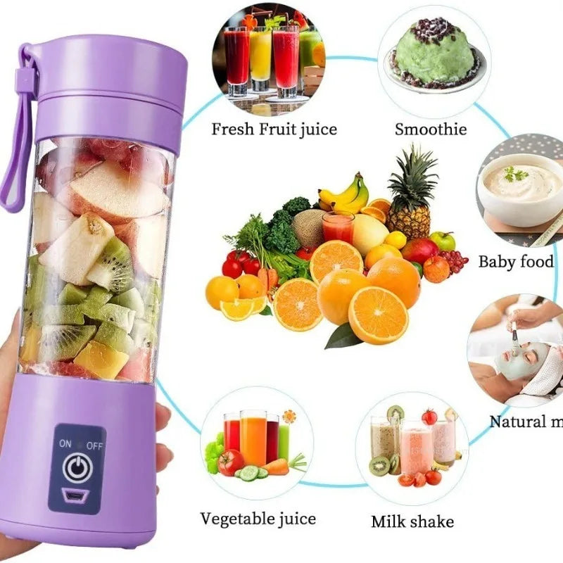 Mini Electric Juicer Household Electric Mini Bottle Home Fruit Milkshake Mixer USB Charging Juicer Machine for Kitchen Blender