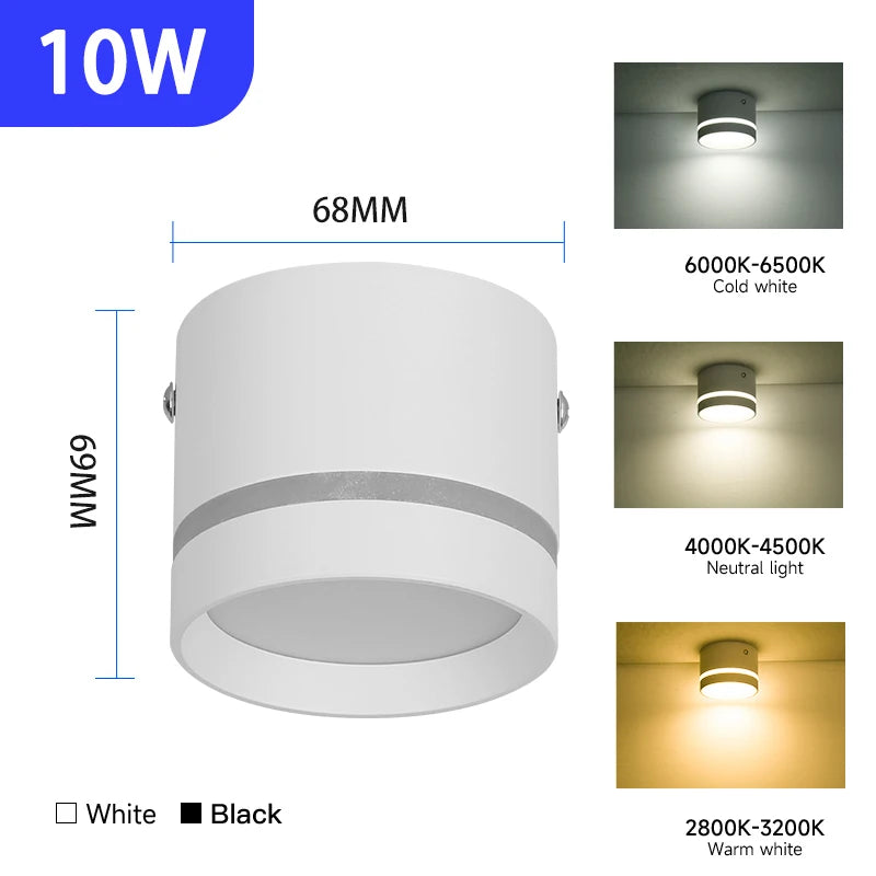 Downlight Led Ceiling Spot Led Lights Fixture for Living Room Home Decor Bedroom Kitchen Celing Lamp Surface mounted Down Light