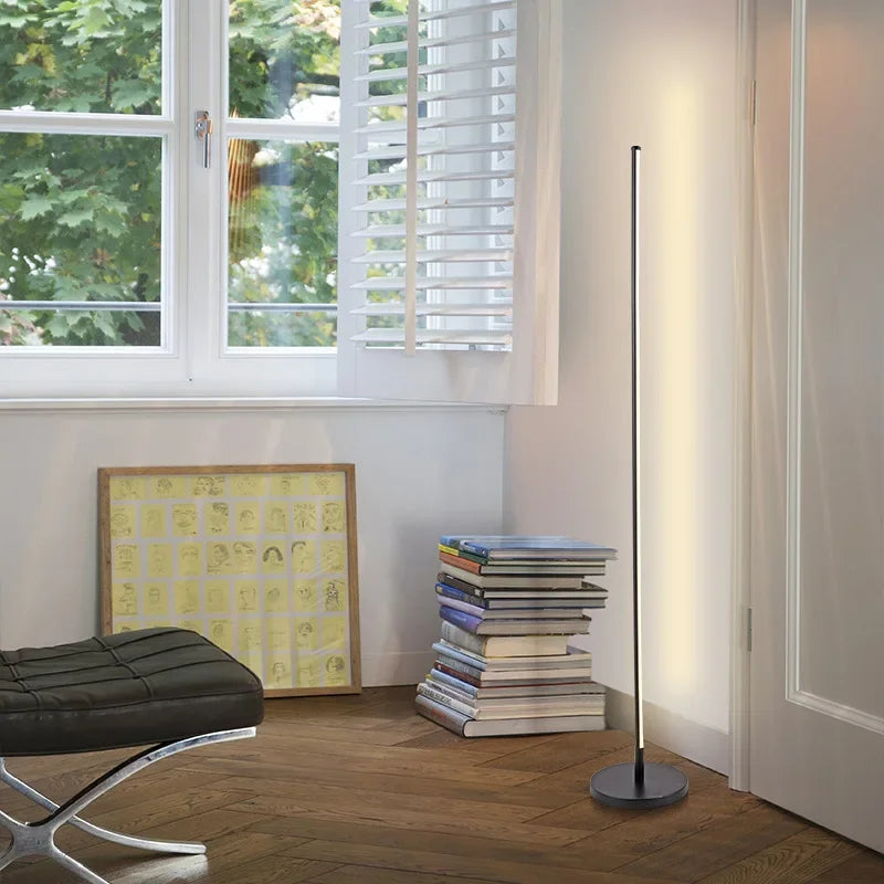 Standing Floor Lamp for Home Bedroom Living Room Lighting Modern Simple Nordic Style Black Iron Contemporary Aluminum Alloy