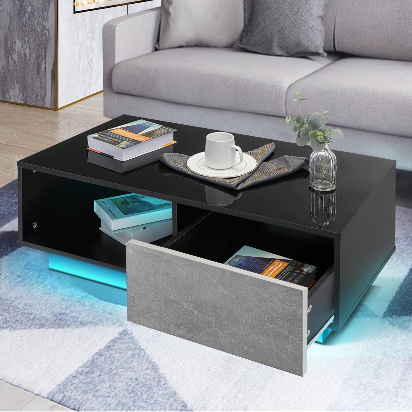 Stylish LED Coffee Table for Family Leisure