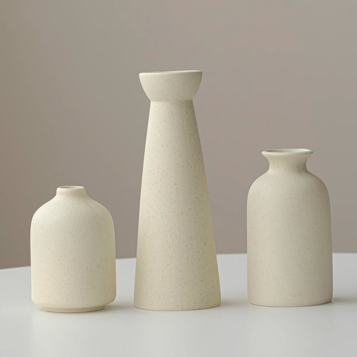 Ceramic vase Set-3 Small Flower vases for Decor,Modern Boho Farmhouse Home Decor,Decorative vase for Pampas Grass&Dried