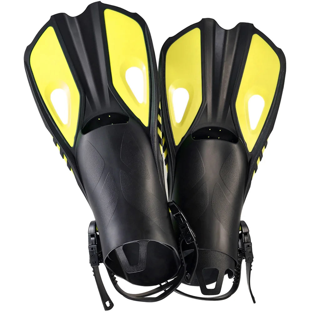 Snorkel Fins Swim Flippers Short Diving Frog Shoes Duck Webs Adjustable Silicone Travel Size Open Heel Adult Men Women Youth Kid