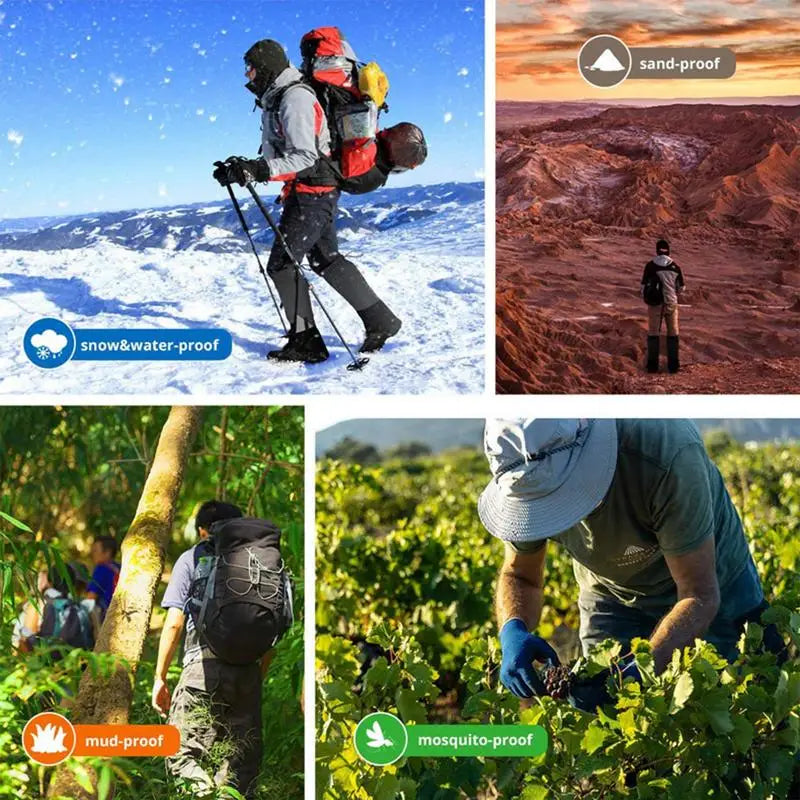 Outdoor Travel Leg Warmers Hiking Leg Gaiter Waterproof Legging Shoes Hunt Climbing Camping Winter Tourist Snow Foot Cover