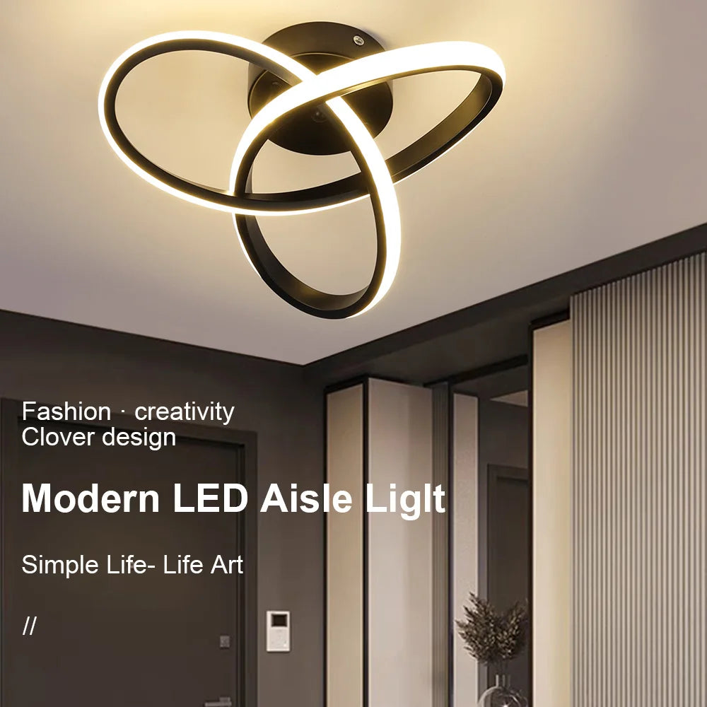 Modern LED Ceiling Light 2 Rings Creative Design Small Aisle Ceiling Lamp Indoor Lighting Fixtures Hallway Balcony Office Lustre