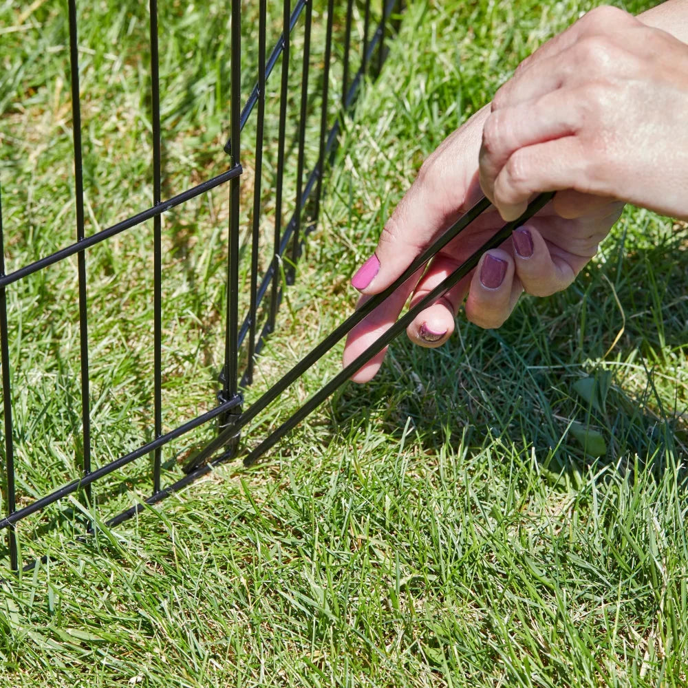 Foldable Metal Dog Cat Playpen Outdoor Pen with Gate for Small Animals Garden Patio Pet Fence Indoor Pet Enclosure