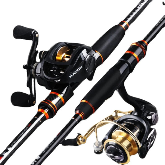 Histar-Lure Rod Set Sea Fishing Spinning Casting Three Section Long Range Carbon Ultra Light Ultra Hard Metal Wheel Seat