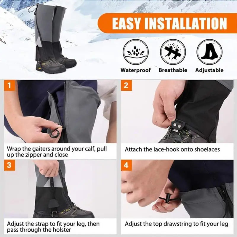 Outdoor Travel Leg Warmers Hiking Leg Gaiter Waterproof Legging Shoes Hunt Climbing Camping Winter Tourist Snow Foot Cover