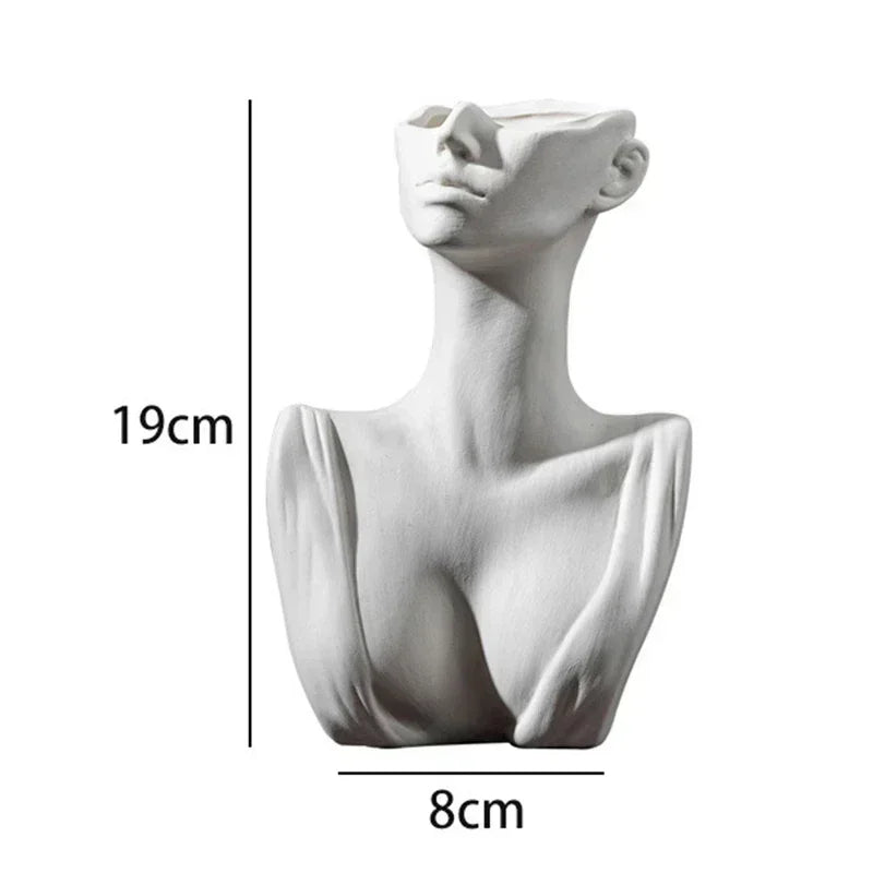 Nordic Vase Circular Hollow Ceramic Flower Vase for Home Living Room Decoration Accessories Interior Office Desktop Decor Gift