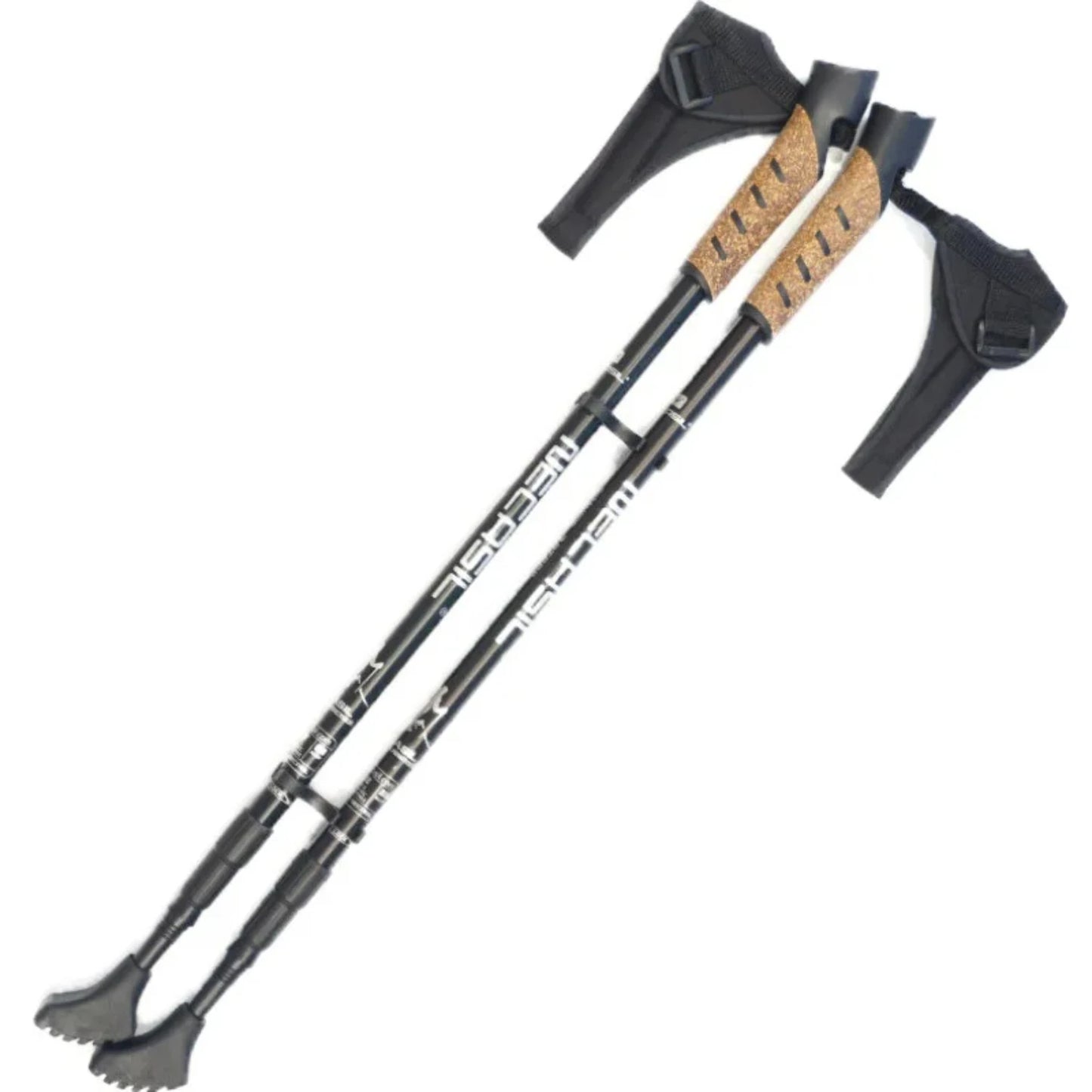 2Pcs Anti Shock Trekking Poles - Aluminum Telescopic Nordic Walking Canes for Camping Hiking