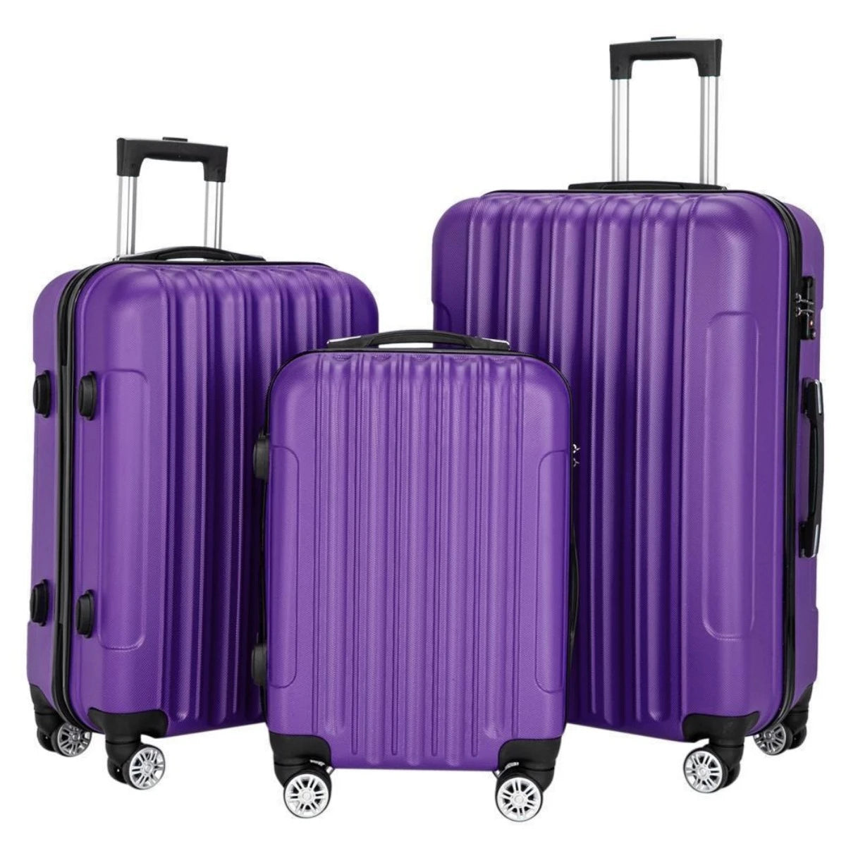 3pcs Luggage Set Travel Trolley Hard Shell Suitcase Wheels TSA Lock 20" 24" 28"