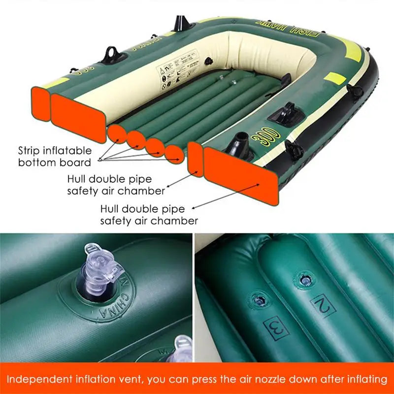 Inflatable Fishing Boat Sport Kayak Model Canoe Pvc Dinghy Raft Seat  Adults Inflatable Boats Portable Fishing Boat