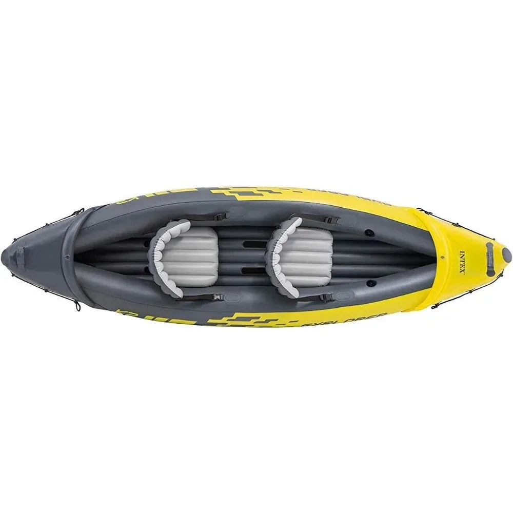 2024 New Explorer K2 Iatable Kayak Set: Includes Dee 86In Aluminum Oars And High-Output Pump Superstrong PVC
