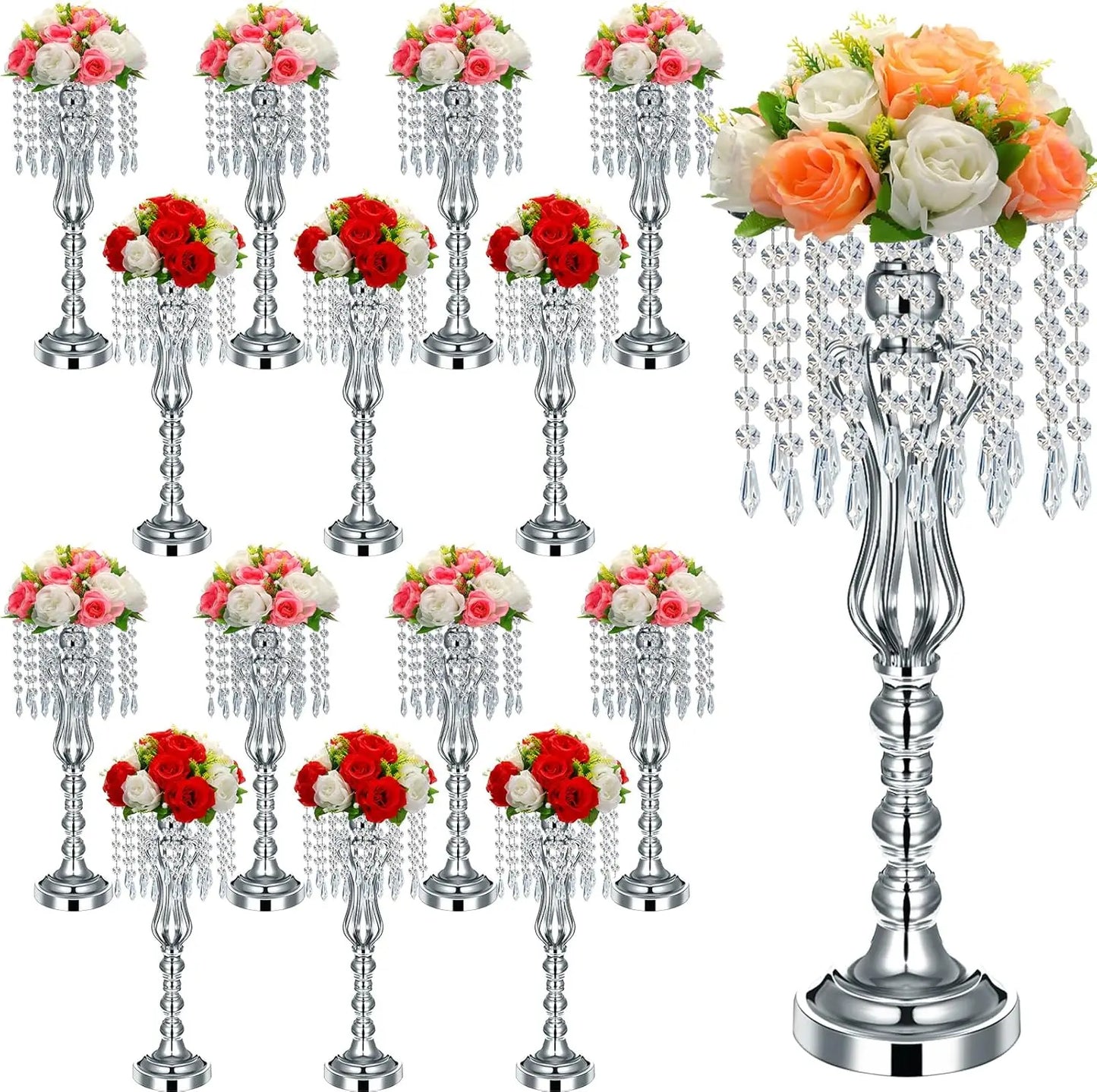 Inch Metal Flower Stand, Tall Flower Vases for Wedding Reception Birthday Party Home Decoration (Gold)