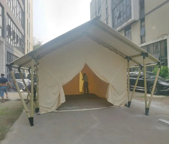Luxury African Winter Frame Waterproof Canvas Cotton Glamping Tents With Bathroom