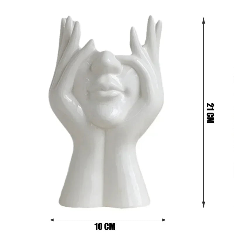 Nordic Vase Circular Hollow Ceramic Flower Vase for Home Living Room Decoration Accessories Interior Office Desktop Decor Gift